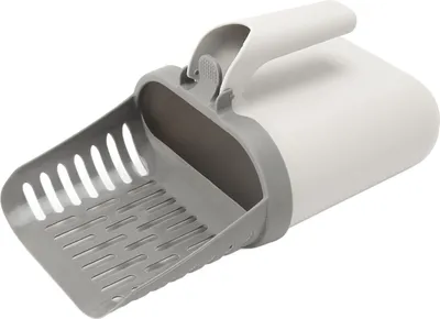 Obrázek produktu pro Lopatka na kočičí stelivo s odpadkovým košem, přenosný odnímatelný držák na odpadkové pytle