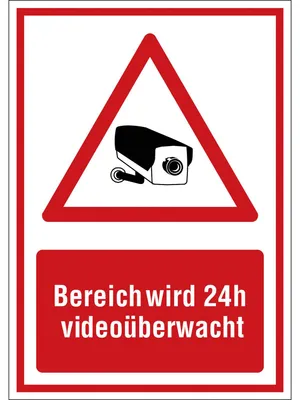 Produktbild von Hinweisschild Bereich wird videoüberwacht 371 x 262 mm