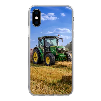 Produktbild von MuchoWow® Handyhülle Schutzhülle Hülle für iPhone X Traktor - Bauernhof - Heu - Feld - Sonne - Landleben Silikon Softcase Handy Hülle - Handyhülle