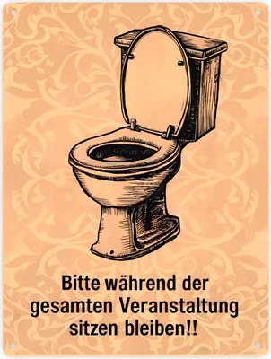 Produktbild von Toilettenschüssel Metallschild XXL in 28x38 cm - Bitte sitzen bleiben