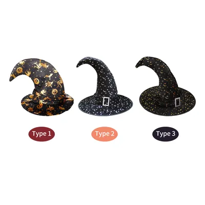 Produktbild von Halloween Hexenhut Gruselig breite Krempe Spitzhut Halloween Geschenk für Männer Frauen Kinder Halloween Kostüm Cosplay Party Feste Dekoration