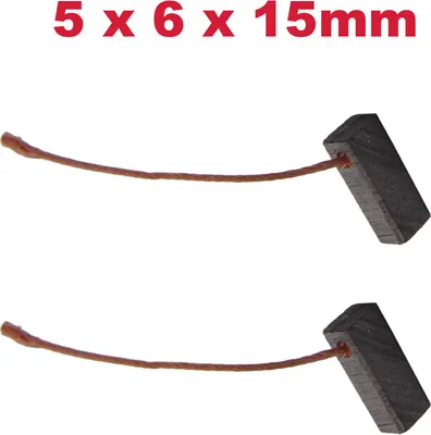 Produktbild von 2x Trade-Shop Motorkohlen Kohlebürsten Schleifkohlen 5 x 6 x 15mm 12-24V für verschiedene KFZ-Motoren Rolltor Garagentor Antriebe Lichtmaschine