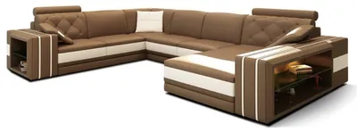 Produktbild von Wohnlandschaft Ecksofa Ledersofa Sofa Couch Polster Sitz Eck Garnitur DonbassB