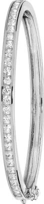 Image de Jonc à Charnière Baby Argent fin 925 avec Oxyde de Zirconium - 3mm, 7 Grammes; TRS21991
