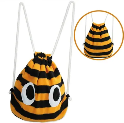 Bienen Rucksack Turnbeutel Onesize Beutel mit Augen Kostüm-Zubehör Fasching Sportbeutel Freizeit Karneval