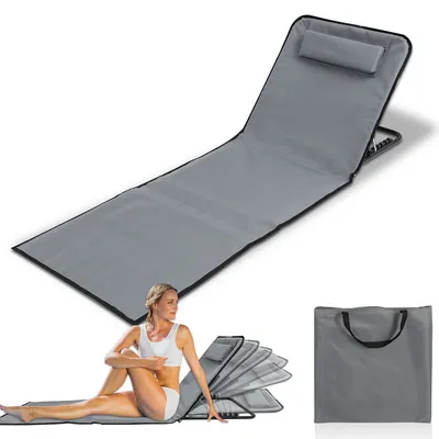 Produktbild von Jopassy 1x Strandmatte Strandmatten StrandLiege Faltbar Mit Kissen Verstellbar 5-stufige Höhe mit Tragegurt