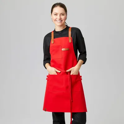 Produktbild von Latzschürze Canvas 70 x 80 cm rot : rot : 100% Baumwolle