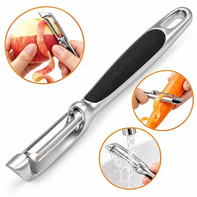 Produktbild von Sparschäler Edelstahl, Kartoffelschäler und Gemüseschäler, ergonomischer rutschfester Griff, spülmaschinengeeignet, für Kartoffeln, Obst und Gemüse