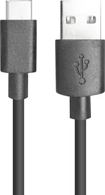 A close-up of a USB-C to USB-A cable.