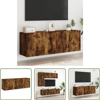 Produktbild von The Living Store TV-Wandschränke 2 Stk. Räuchereiche 60x30x41 cm
