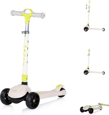 Produktbild von Chipolino Kinderroller Moxie Musik, Licht, klappbar, Tragegriff, 3-Räder, Bremse weiß