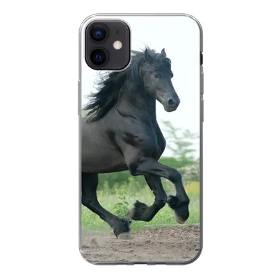 Produktbild von MuchoWow® Handyhülle Schutzhülle Hülle für iPhone 12 mini Pferd - Schwarz - Natur Silikon Softcase Handy Hülle - Bild