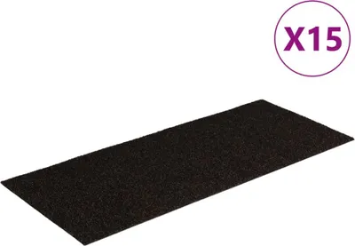 Produktbild von vidaXL Stufenmatten Selbstklebend 15 Stk. 60x25 cm Dunkelbraun Rechteckig