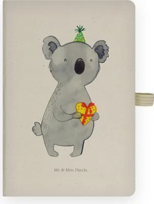 Produktbild von Mr. & Mrs. Panda notizbuch a4 Koala Geschenk - Transparent - Skizzenbuch, Geburtstag, kariert, Kladde, Tagebuch, Journal, Party