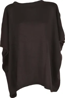 Produktbild von styleBREAKER Damen Feinstrick Poncho aus italienischer Herstellung mit Oversize Schnitt | Kurzarm Cape mit weitem Rundhals und softem Material | pflegeleicht & vielseitig