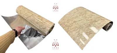 Produktbild von PET - PVC Folie Selbstklebende 3D Wandpaneelen Marmor Wandverkleidung - Paneelen in Rolle 60x300 cm, Marmoroptik Nachbildung (YP-139)