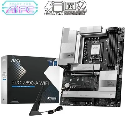 Image de Carte mère MSI PRO Z890-A WIFI, Intel Core Ultra Series 2, DDR5-SDRAM, Wi-Fi 7, 5 Gigabit Ethernet
