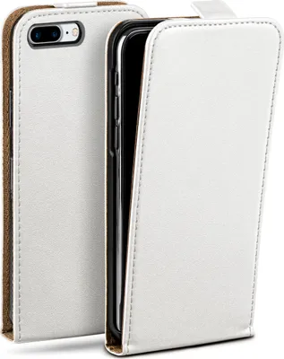 Produktbild von moex® Flip Case kompatibel mit iPhone 7 Plus / iPhone 8 Plus - Hülle mit 360 Grad Schutz, Weiß