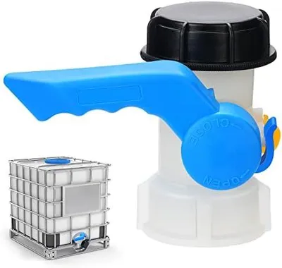 Produktbild von drado IBC Container Klappenhahn DN40 (62mm) Absperrhahn Tank Adapter, IBC Tank Zubehör, IBC Wassertank Adapter Universal Klappenhah für Wassertank