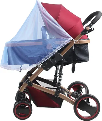 Produktbild von Kinderwagen-Insektennetz, universell, weich, bequem, atmungsaktiv, verdickt, für Babys, vollständig abgedeckt, Blau