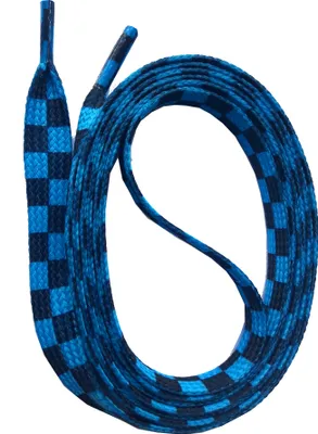 Produktbild von SNORS bedruckte Schnürsenkel flach - KARO TÜRKIS - 10mm - 140cm