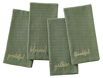 Servietten, bestickt, 4er-Set, 43,2x43,2 cm, Grün
