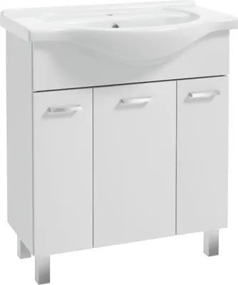 Produktbild von Stamar | Badezimmermöbel, mit Waschbecken, 75 cm, Hochglanz, weiß, lackiert