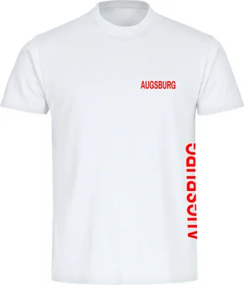 Produktbild von multifanshop Kinder T-Shirt - Augsburg - Brust & Seite, weiß, Größe 140
