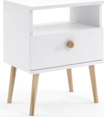 Produktbild von Nachttisch Bolea 1S 44 cm mit Schublade - weiß