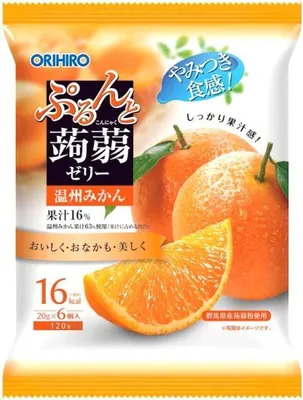 Produktbild von ORIHIRO 4571157254821, Konjak-Gelee, Mandarine, 20 g, Japan, 80 kcal, 19,5 g