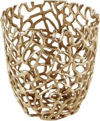 Produktbild von Kaheku Korb Corallino vermessingt, Ø 21 cm, H= 22 cm für Glas 666006599Aluminium 519013398