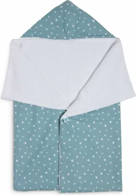 Produktbild von pic Bear Baby-Bade-Kapuzenhandtuch Babyhandtuch aus Baumwolle 70x110cm Motiv: Sterne trellis