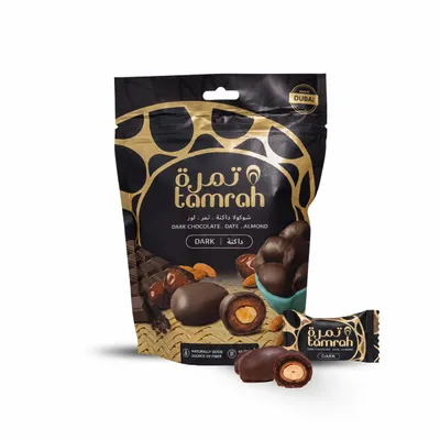 Zdjęcie produktu dla Tamrah Daktyle z Migdałem w Gorzkiej Czekoladzie 250 g