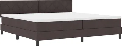 Zdjęcie produktu dla vidaXL Łóżko sprężynowe z materacem ciemnobrązowe 200 x 200 cm tkanina