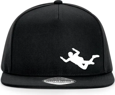 Produktbild von Huuraa Cappy Mütze Skydiving Silhouette Black Polyester Snapback Kappe Geschenkidee