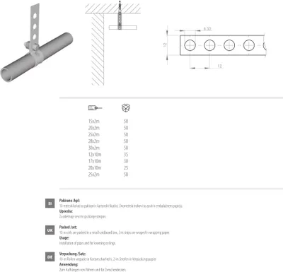 Produktbild von Jabema verzinktes Lochband Montageband Nagelband Montagelochband, 10 m lang 17 mm breit