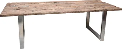 Produktbild von SLEEPER Esstisch 240x100 cm, recyceltes Massivholz, Edelstahlgestell