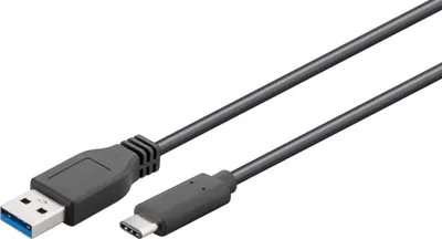 Produktbild von goobay USB C/USB 3.0 A Kabel 0,5 m schwarz, 1 St.