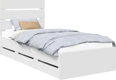 Obrázok produktu pre Rám postele so zásuvkou Biela 90 x 190 cm Inžinierske drevo