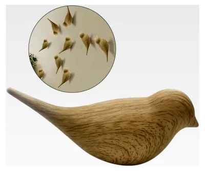 Produktbild von Wandhaken 2 Stück Vogelhaken Kleiderhaken Holz