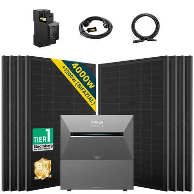Produktbild von ALLDREI  Balkonkraftwerke  mit Speicher Anker Solix Solarbank 3 E2700 Pro & BP2700x1,Komplettset mit 8x500W Bifazialer Solarpanel & Smarten Zähler