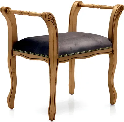 Image de Ottomane Chaiselounge Banquette velours tissu 70x39 Tabouret pied Tabouret d'appoint
