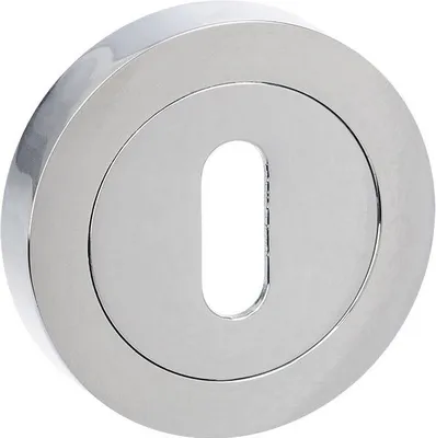Produktbild von Runde kurze Schlüsselrosette für Innentüren, Chrom, Türstärke 38-45 mm