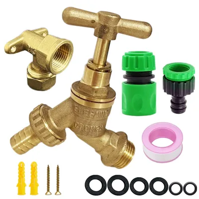 Außenwasserhahn-Set 1/2" BSP Messing mit Schnellkupplung