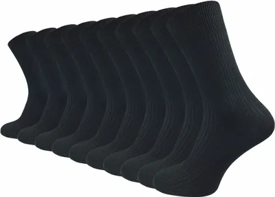 Produktbild von Gawilo  Komfortsocken aus 100% Baumwolle in schwarz mit Rippe | Damen (10 Paar), Schwarz / 39 - 42
