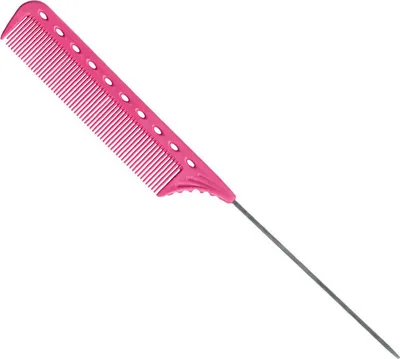 Produktbild von Y.S. Park Stielkamm 102 pink 220 mm mit integriertem Lineal, hitzeresistent