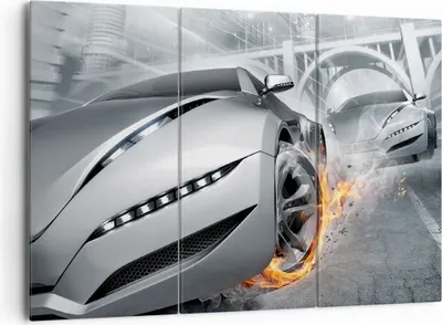 Produktbild von Bild auf Leinwand - Leinwandbild - Sportwagen Sport Rennen Geschwindigkeit - 165x110cm - Wand Bild - Wanddeko - Leinwanddruck - Bilder - Kunstdruck - Leinwand bilder - Wandkunst - CE165x110-2650