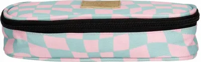 Produktbild von Federmäppchen im Schachbrettmuster, grün-rosa