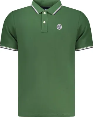 Immagine prodotto di Polo da uomo verde: maniche corte, dettagli a contrasto e logo applicato