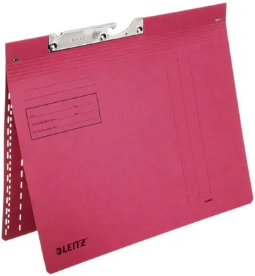 Produktbild von Leitz Leitz Pendelhefter DIN A4 250g/m² kaufmännische Heftung mit Organisationsaufdruck Manilakarton rot
